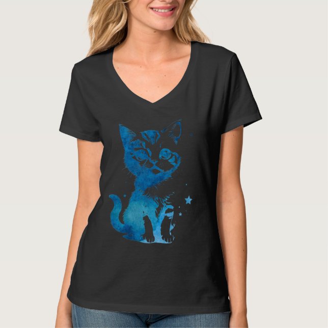 Starry Eyed Kitten T Shirt (Framsida)