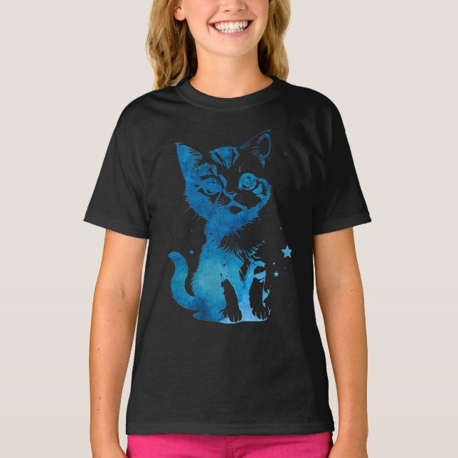 Starry Eyed Kitten T Shirt (Framsida)