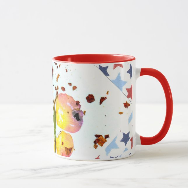 Starry fjäril, rött kaffe för ringer 11oz/teamugg mugg (Höger)