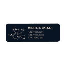 Starry Flies Witch | Mörk blått återgång till eleg Returadress Etikett