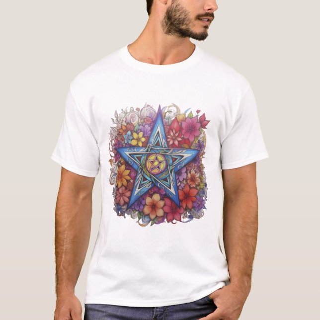 Starry Floral Radiance T Shirt (Framsida)