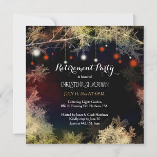 Starry Forest Evening Pension Party Inbjudningar
