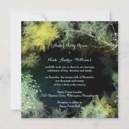 Starry Forest Magic Mysticism Bröllop Inbjudningar