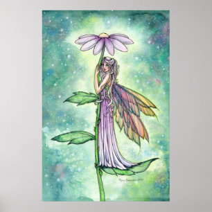 Starry Garden Vår Flower Flower Fairy Watercolor A Poster