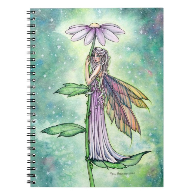 Starry Garden Watercolor Fairy Notebook Anteckningsbok (Framsidan)
