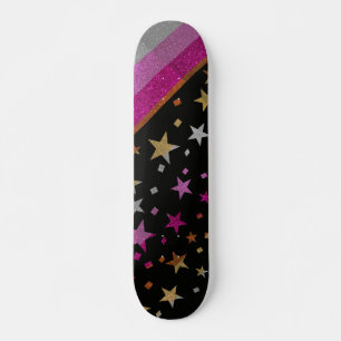 Starry Gay pride Flagga Sparkly Lesbisk Glitter Mini Skateboard Bräda 18,5 Cm