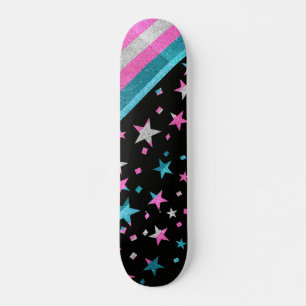 Starry Gay pride Flagga Sparkly Trans Glitter Mini Skateboard Bräda 18,5 Cm