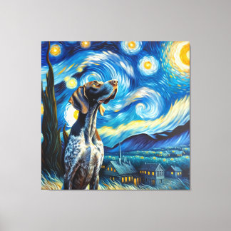 Starry German Shorthar Pointer Hund Porträtt Canvastryck