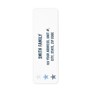 Starry Gingham Pojke Return-adressetikett Returadress Etikett