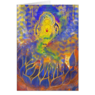 Starry guld- sjöjungfru hälsningskort