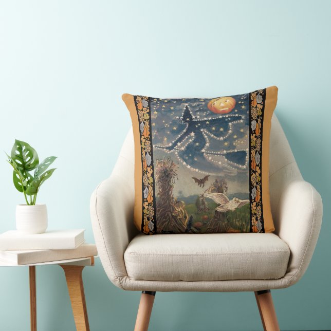 Starry Halloween Night Pillow Kudde (Stol)
