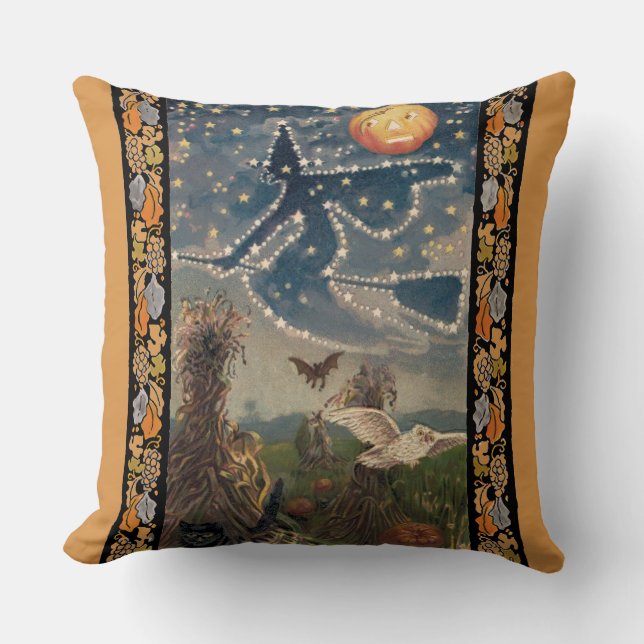 Starry Halloween Night Pillow Kudde (Framsida)