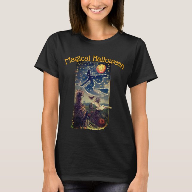 Starry Halloween Night Womens Shirt T Shirt (Framsida)