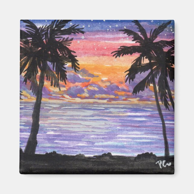 Starry Handflatan Beach Magnet (Framsidan)