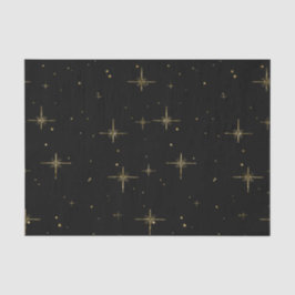 Starry Helgdag Tissue Paper - Black with Guld Star