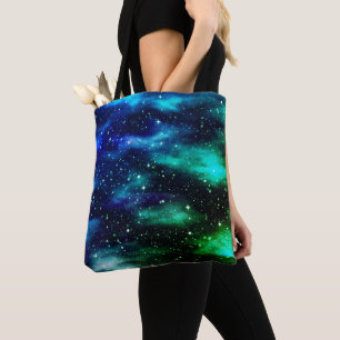 Starry Himlar Galaxy Blue & Teal Tygkasse