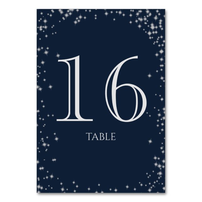 Starry Himlar Gnistra Navy Blue Bordsnummer (Framsidan)