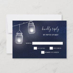 Starry himlar mason burk bröllopsinbjudningar osa kort