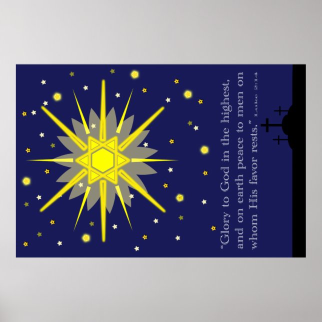 Starry himlar med kor luke 2:14 poster (Framsidan)