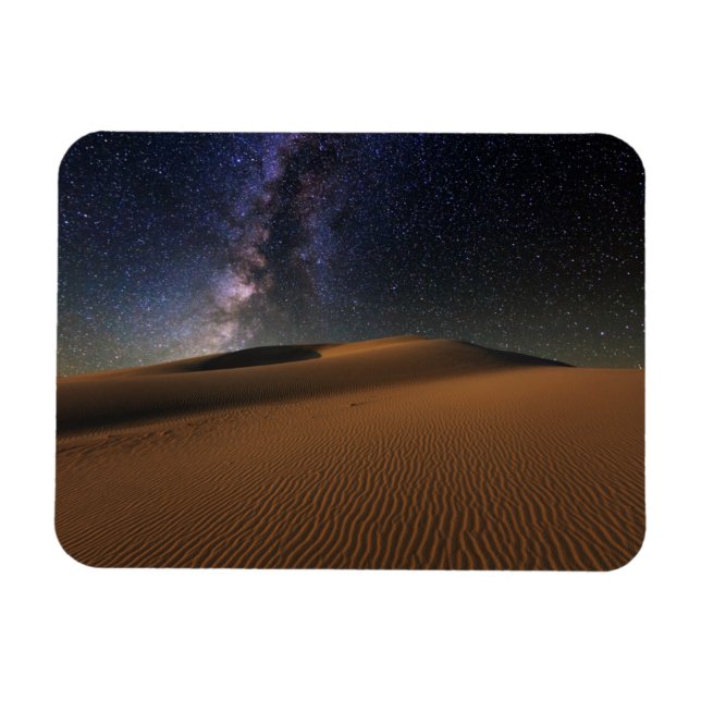 Starry Himlar över Sand Dunes Gobi Desert Magnet (Horisontell)