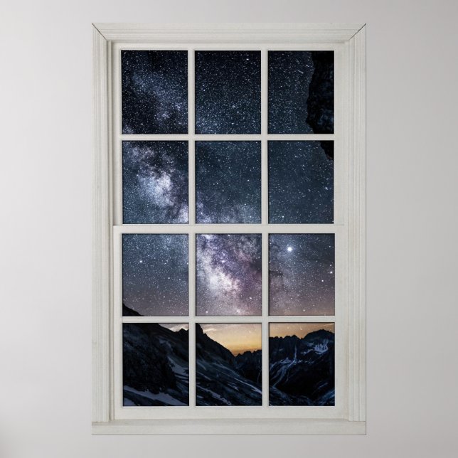 Starry Himlar White Ram Window Illusion Poster (Framsidan)
