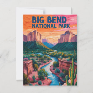 Starry Himmel Big Bend National Park Retro Texas Vykort