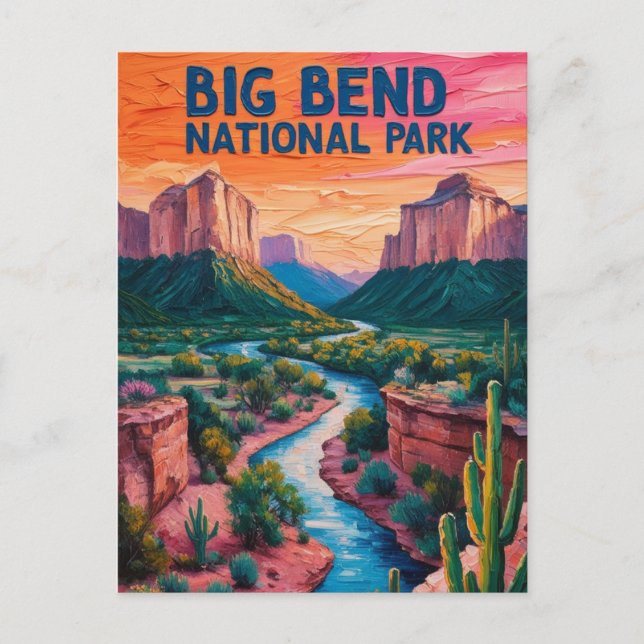 Starry Himmel Big Bend National Park Retro Texas Vykort (Framsida)