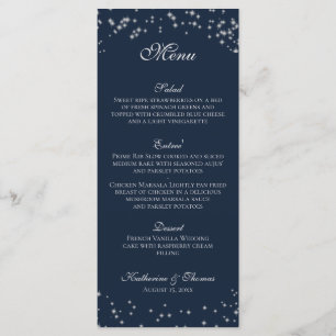 Starry Himmel Bröllop Menu Meny