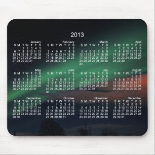Starry himmel för nordligt ljus; Kalender 2013 Musmatta