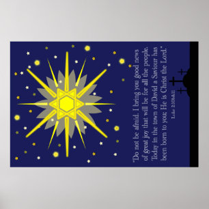 starry himmel med luke 2:10 - 11 poster