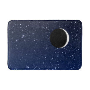 Starry himmel och växande måne som är djupblå badrumsmatta