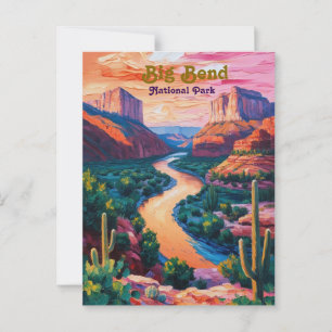 Starry Himmel over Big Bend Postcard - Retro Texas Vykort