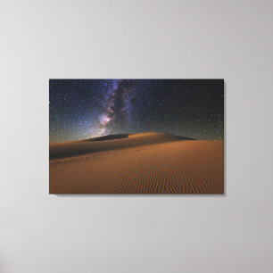 Starry himmel över den SanddynGobi öknen Canvastryck