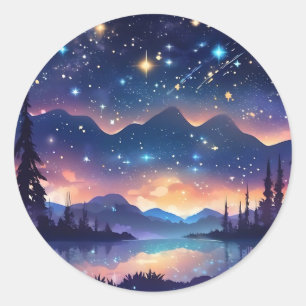 Starry Himmel Serenity Runt Klistermärke