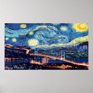Starry Istanbul Poster Skriv ut