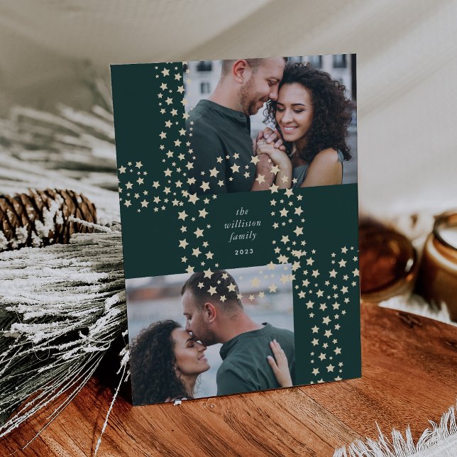 Starry Joy | Två foto Julkort (Skapare uppladdad)