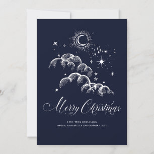 Starry jul Natt Helgdag Julkort
