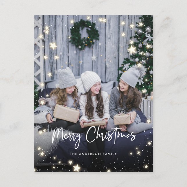 Starry Jul Photo Postcards Helg Vykort (Framsida)