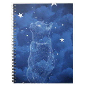 Starry kattanteckningsbok anteckningsbok