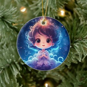 Starry Little Princess Natt Girly Personalize Julgransprydnad Keramik
