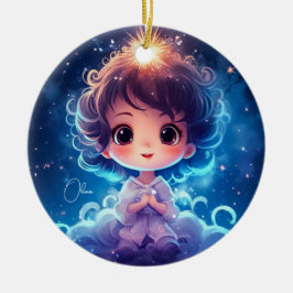 Starry Little Princess Natt Girly Personalize Julgransprydnad Keramik