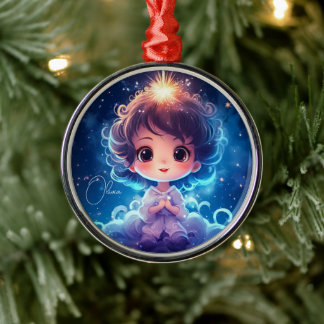 Starry Little Princess Natt Girly Personalize Julgransprydnad Metall