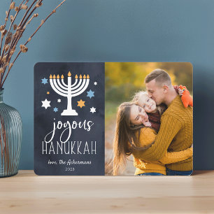 Starry Ljus Hanukkah-fotokort Julkort