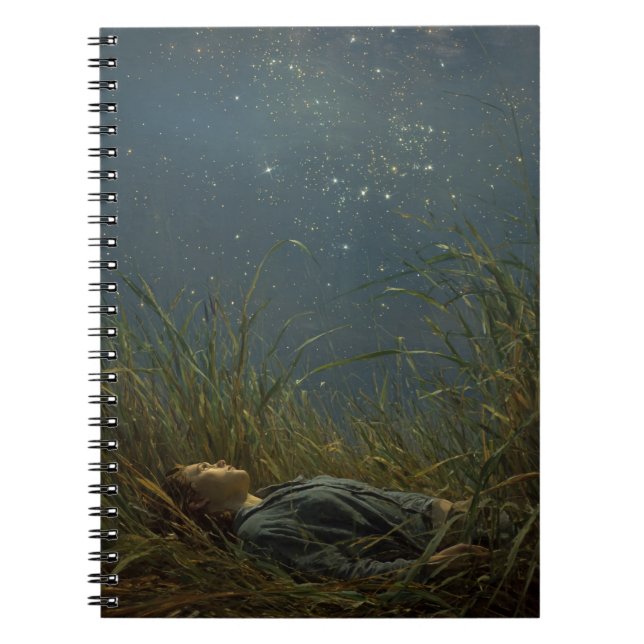 Starry Meadow Dreamer Night Notebook Anteckningsbok (Framsidan)