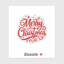 Starry Merry Christmas Greeting Klistermärken