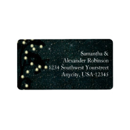 Starry Midnight Ljus String Lantern Bröllop Adressetikett