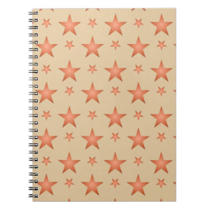 Starry mönster i gradient terracotta orange anteckningsbok