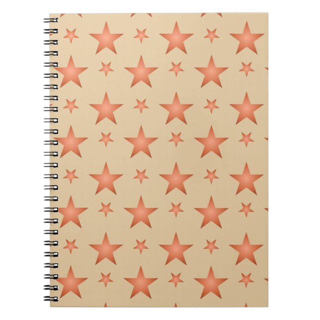 Starry mönster i gradient terracotta orange anteckningsbok (Framsidan)
