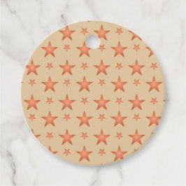 Starry mönster i gradient terracotta orange gåvor etiketter
