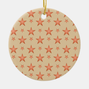 Starry mönster i gradient terracotta orange julgransprydnad keramik